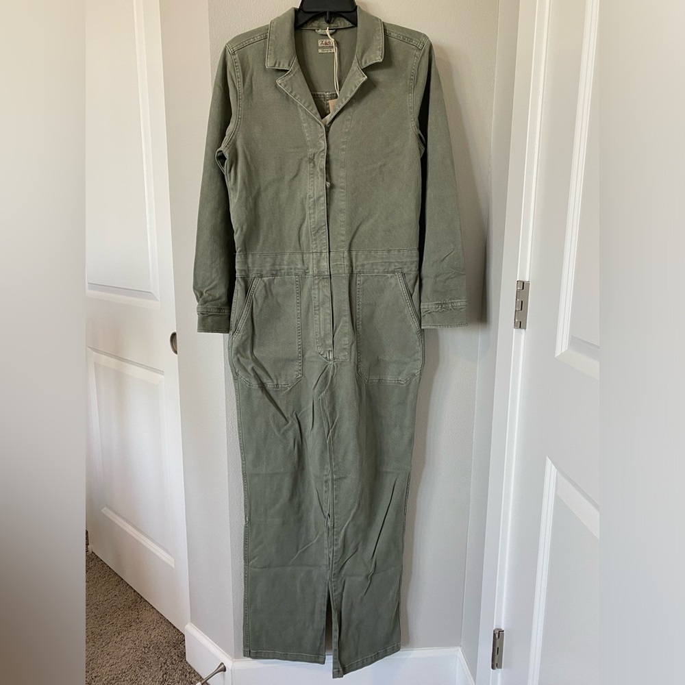 Faherty Overland Long Sleeve Organic Cotton Blend Twill Jumpsuit - Picture 6 of 13